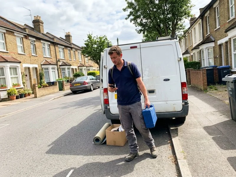 Local pest control technician and van in Surbiton